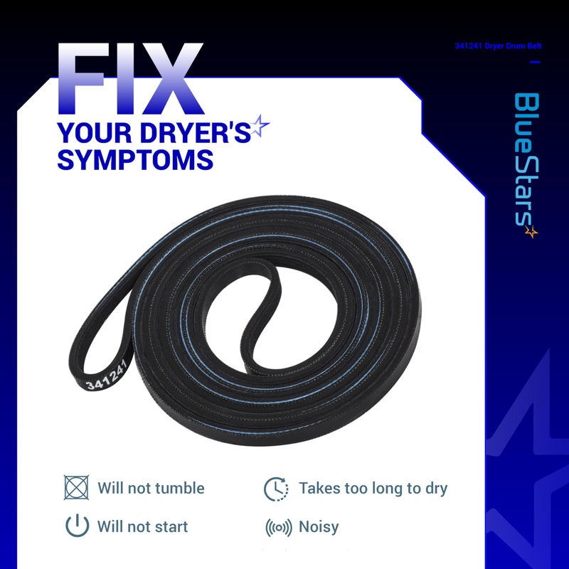 BlueStars 341241 Dryer Drum Belt - Compatible with Whirlpool Kenmore Roper Amana Dryers - Replaces 8066065 AP2946843 W10127457 PS346995 14210003 31531589 31001026 3394651 529597 WED4815EW1 NED4655EW1 - Image 4